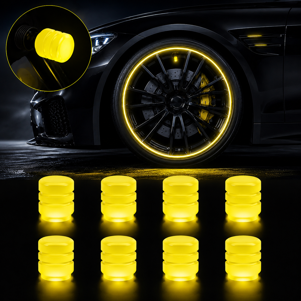 🔥💡Cool Glowing Tire Valve Caps – Instantly Upgrade Your Wheels