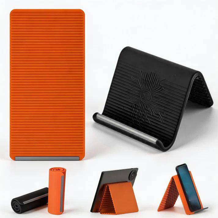 Flexible Silicone Aluminum Phone Stand | Bendable Foldable Holder for Phone Tablet Laptop