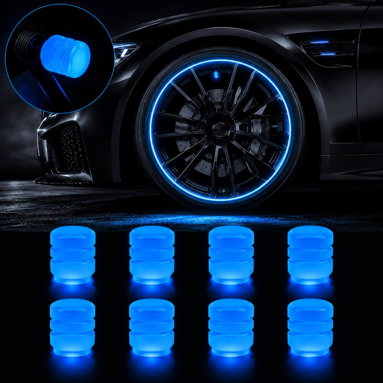 🔥💡Cool Glowing Tire Valve Caps – Instantly Upgrade Your Wheels