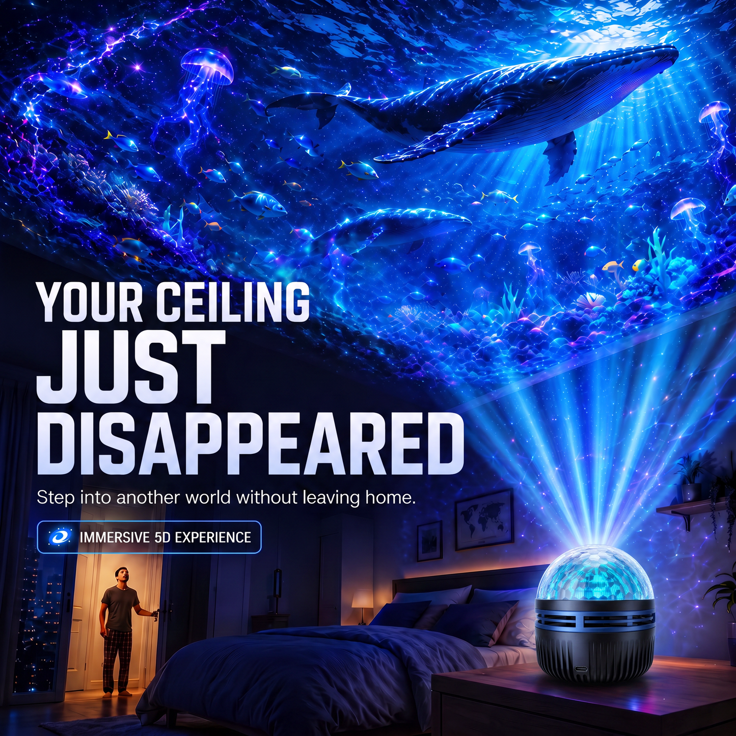 🦖🎁360° Smart Holographic Starry Sky Projector (HD Smart Dynamic 5D)