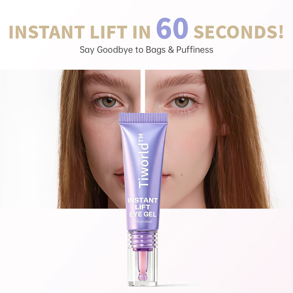 Instant Lift Eye Gel - For Puffiness & Bags, Wrinkles, Fine Lines and Dark Circles, Anti Aging Skin Care for Men & Women.