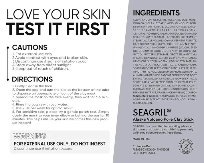🌋 SEAGRIL Alaska Volcano Pore Clay Stick