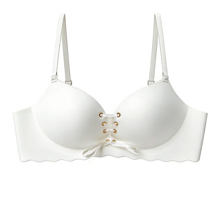 TIWORLD Drawstring Push Up Bra | Instant Cleavage & Anti-Sagging | Add 2 Cups Padded Wireless Strapless Bras Comfort Bra for A B C Cups Womenswear Minimalist Pink