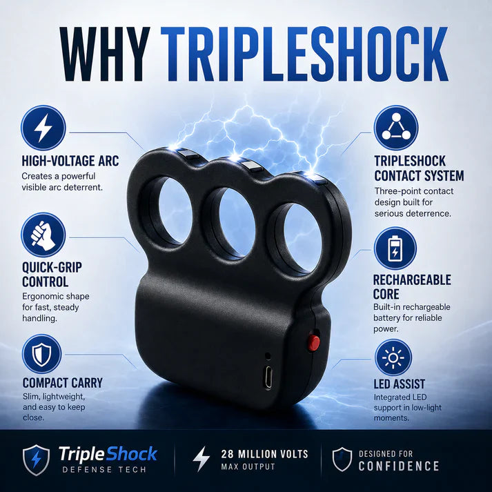 2026 TripleShock Stun Device – Powerful Personal Defense & Deterrent Protection