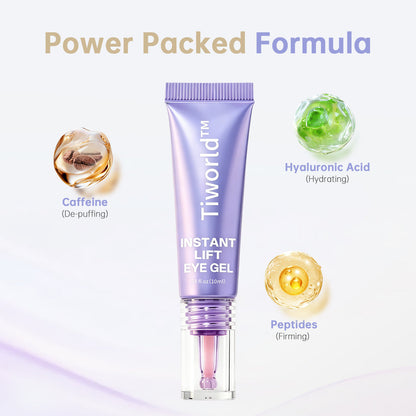 Instant Lift Eye Gel - For Puffiness & Bags, Wrinkles, Fine Lines and Dark Circles, Anti Aging Skin Care for Men & Women.