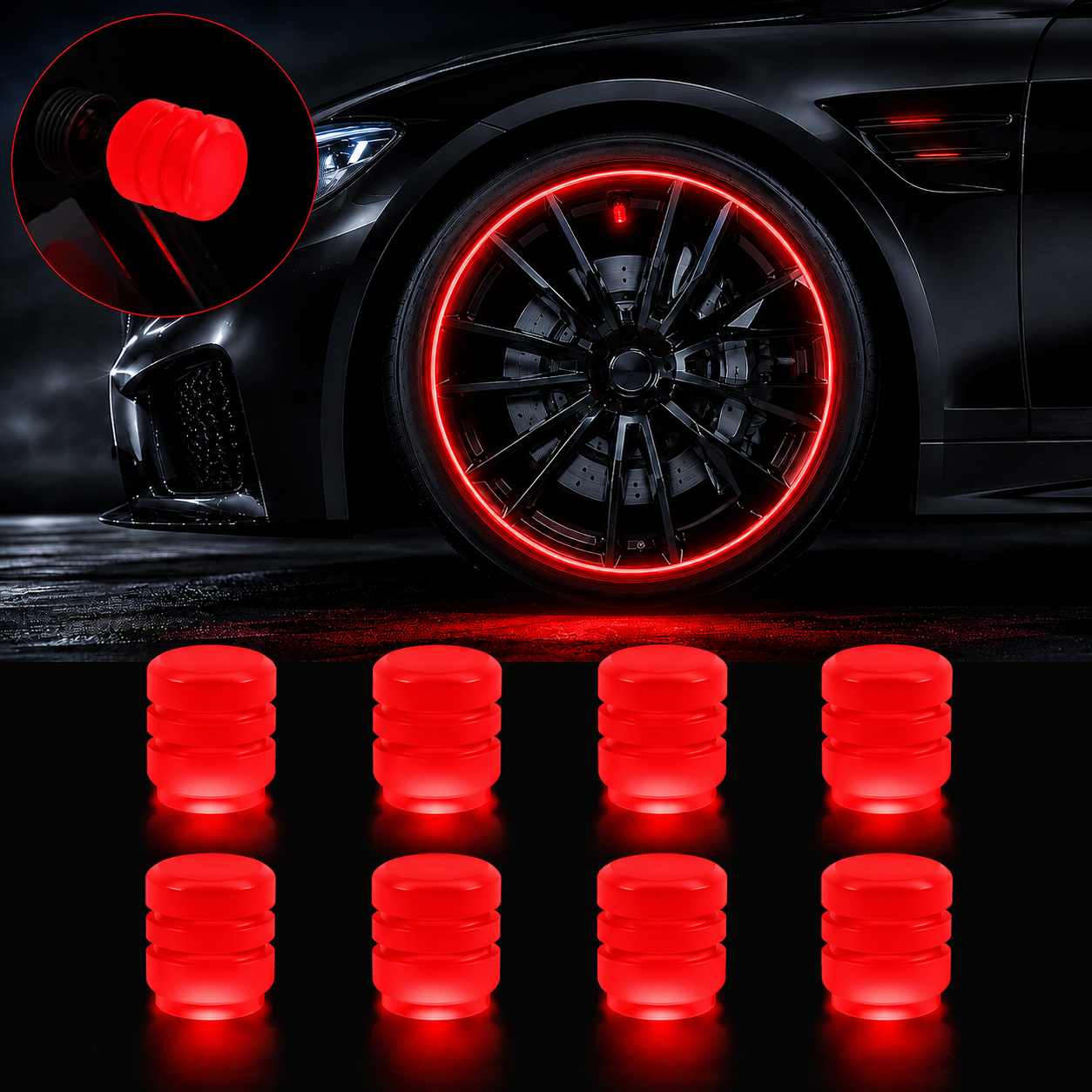 🔥💡Cool Glowing Tire Valve Caps – Instantly Upgrade Your Wheels