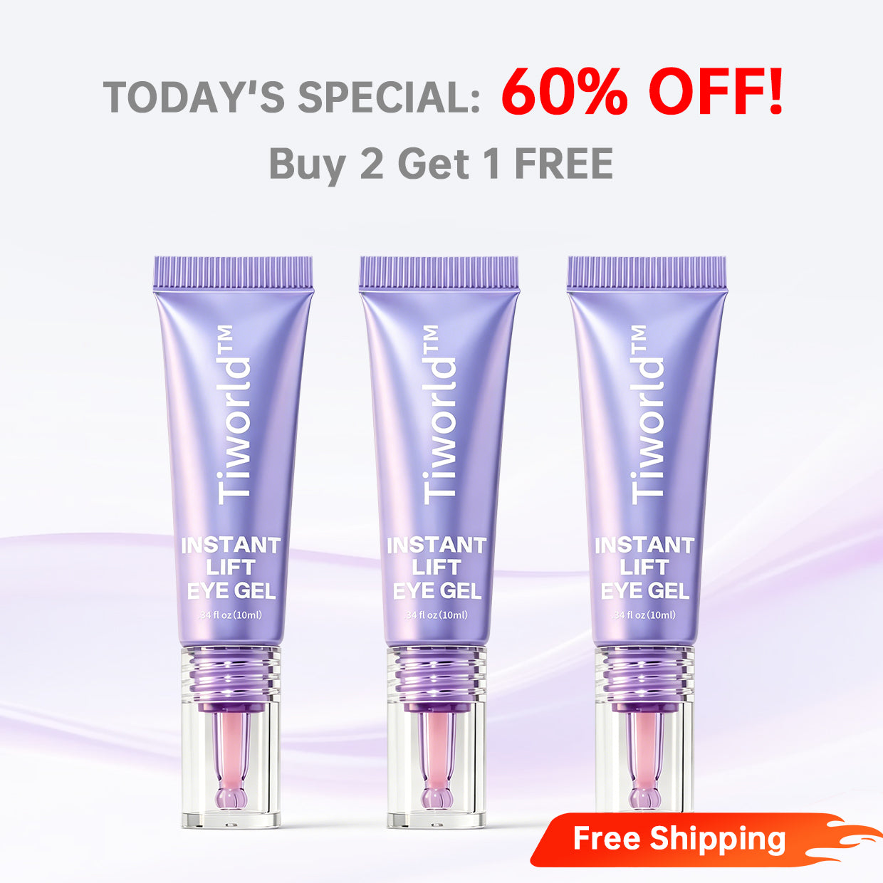 Instant Lift Eye Gel - For Puffiness & Bags, Wrinkles, Fine Lines and Dark Circles, Anti Aging Skin Care for Men & Women.