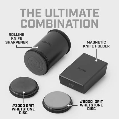 SEAGRIL Pro Bundle Diamond Rolling Knife Sharpener Set
