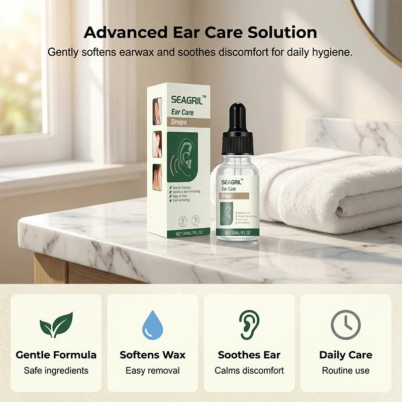 SEAGRIL™ Ear Care Drops- Tinnitus Relief – Gentle Cleansing & Soothing Relief for Healthy Ears -Plant-Based Formula|FDA-Registered(🌎free worldwide shipping)